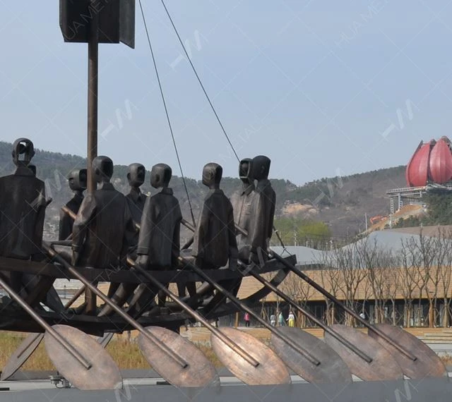 Bronze casting boat sculpture 04